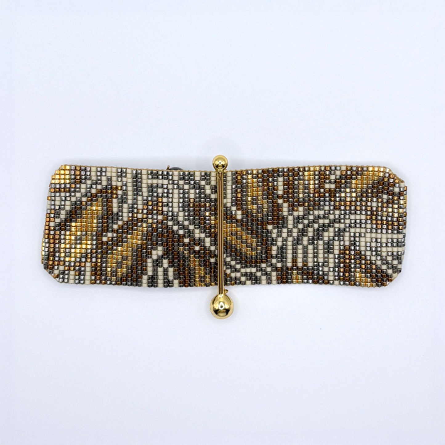 Fine Art Bracelet in Gold, Bronze, Gunmetal and Pearl