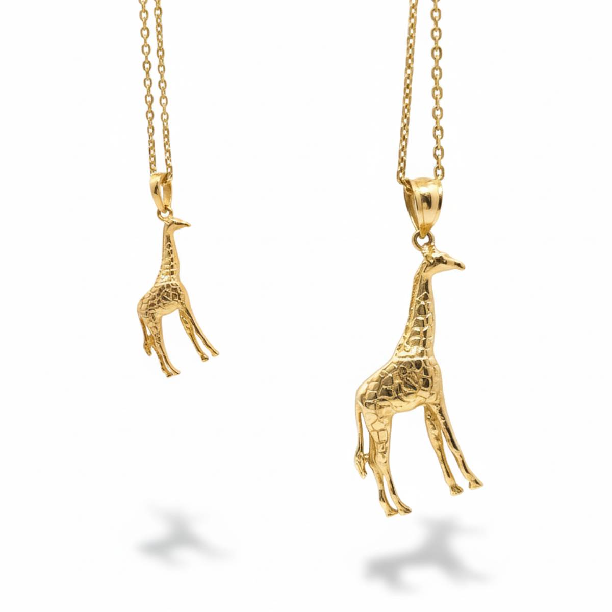Solid 14K Gold Giraffe Charm Necklace