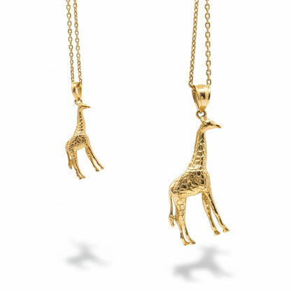 Solid 14K Gold Giraffe Charm Necklace