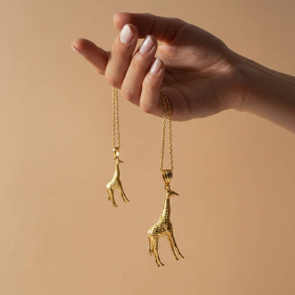 Solid 14K Gold Giraffe Charm Necklace