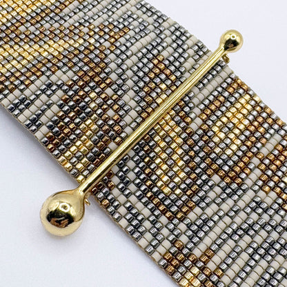 Fine Art Bracelet in Gold, Bronze, Gunmetal and Pearl