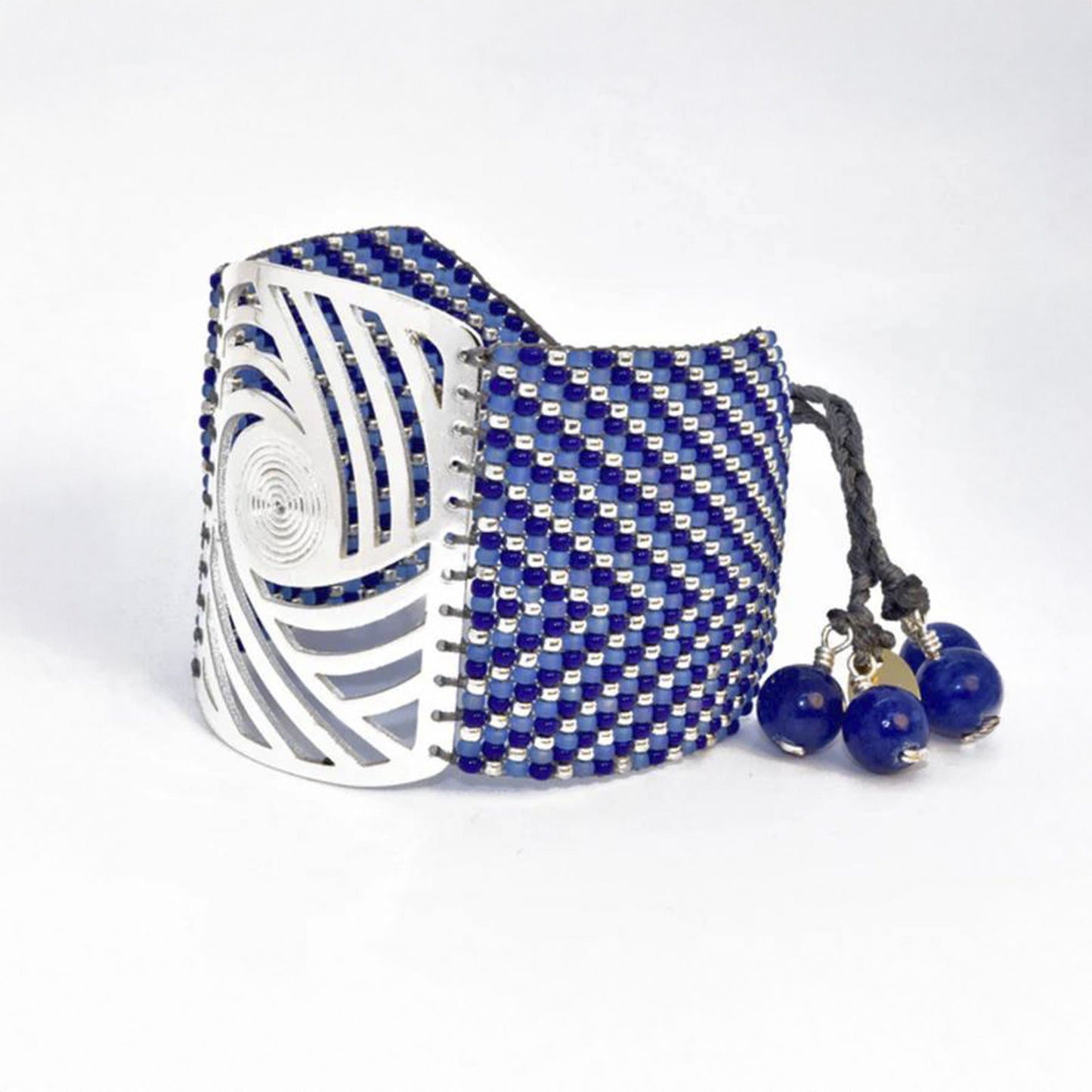 Twist Bracelet in Silver, Royal and Light Blue
